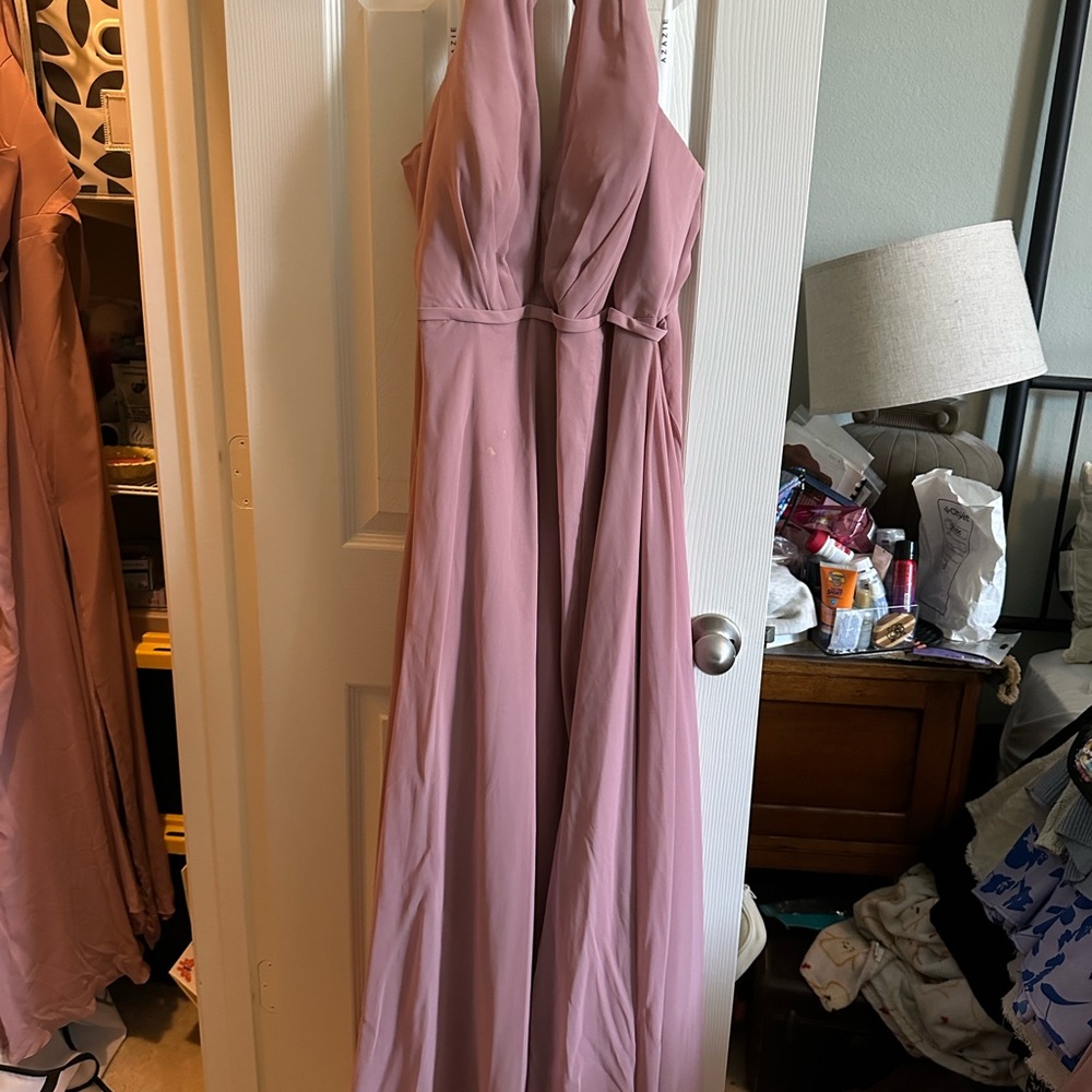 Azazie Strapless Mauve Dress